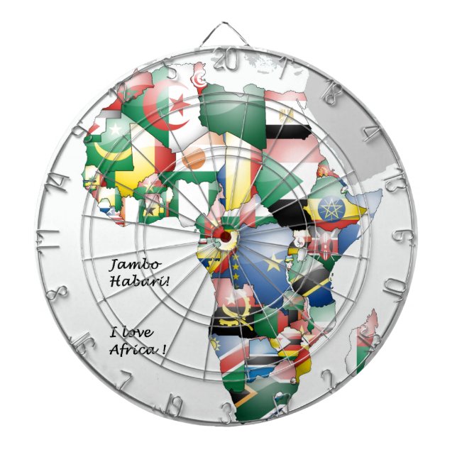 Tablero Dardos Celebração de África em Flags Design (Frente)