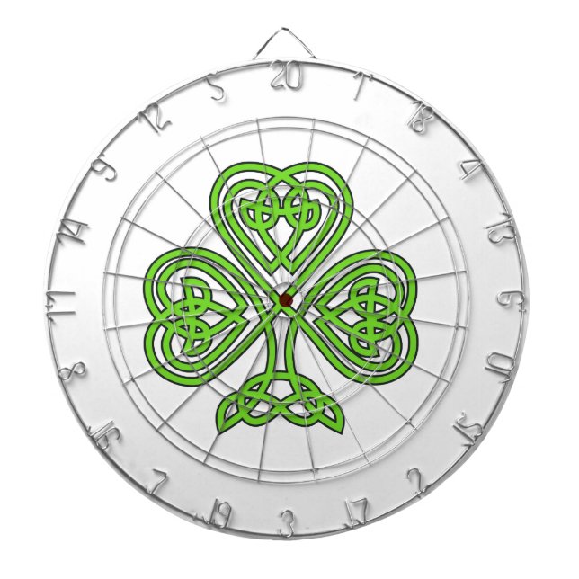 Tablero Dardos Celtic Knot Shamrock (Frente)