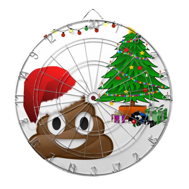 Tablero Dardos christmas poo emoji (Frente)