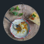 Tablero Dardos Chutney de abacaxi de cebola sobre madeira rústica<br><div class="desc">Placa Dart</div>