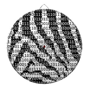 Tablero Dardos Código Binário Zebra Preto e Branco