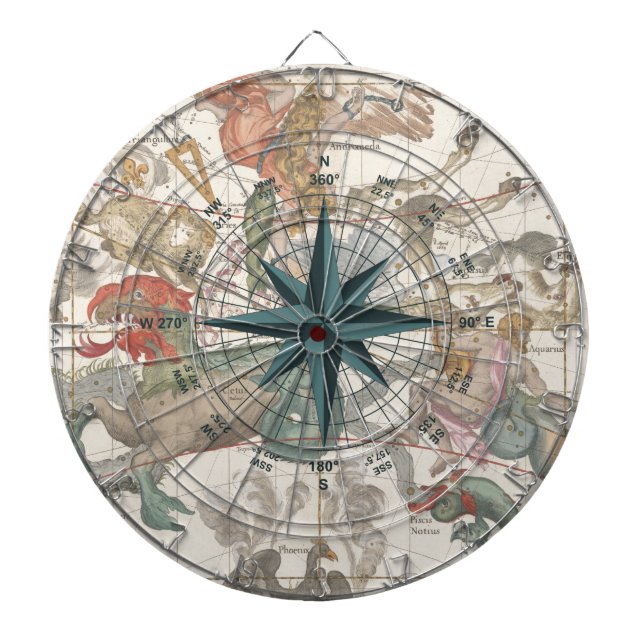 Tablero Dardos Compass em um Mapa Antigo (Frente)