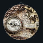 Tablero Dardos compasso náutico litoral da antiguidade da corda<br><div class="desc">acessórios náuticos litorais do compasso da antiguidade da corda do steampunk.</div>