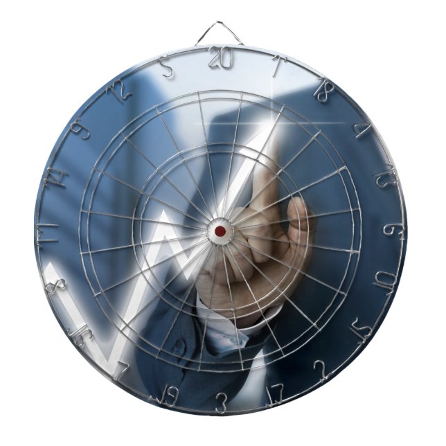 Tablero Dardos Conceito de ecrã táctil do preço das ações dos des (Frente)
