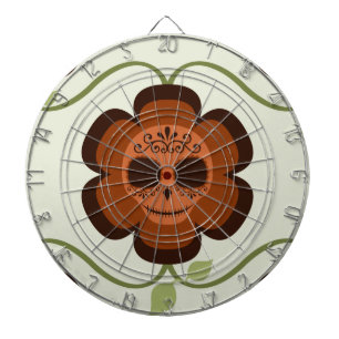Tablero Dardos Cor de ferrugem Laranja Açúcar Flor Crânio