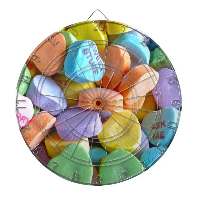 Tablero Dardos Corações Doces Coloridos (Frente)