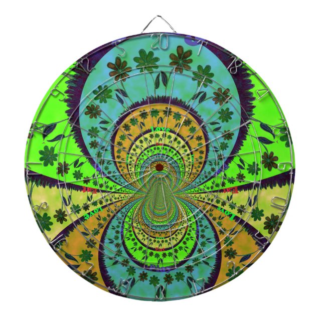 Tablero Dardos Cores Tradicionais Africanos Caleidoscópio Arte Fl (Frente)