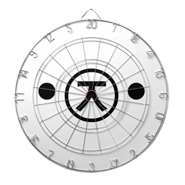 Tablero Dardos Cute Kuma Bear Kaomoji Japonês Emoticon Text Art (Frente)