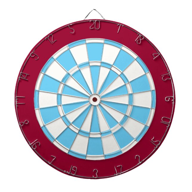 Tablero Dardos Dart Board: Branco, Azul Claro E Marrom (Frente)