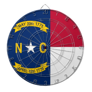 Tablero Dardos Dartboard com a bandeira de North Carolina, EUA