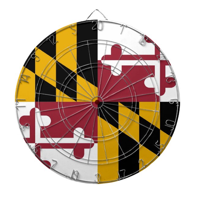 Tablero Dardos Dartboard com Flag de Maryland, EUA (Frente)
