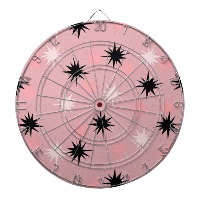 Tablero Dardos Dartboard de Starbursts Atômicos Rosa (Frente)