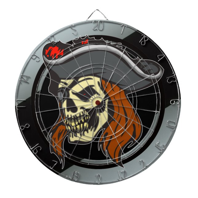 Tablero Dardos Dartboard do crânio do pirata (Frente)