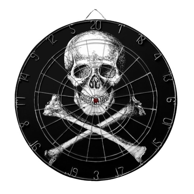 Tablero Dardos Dartboard dos ossos do crânio e da cruz (Frente)