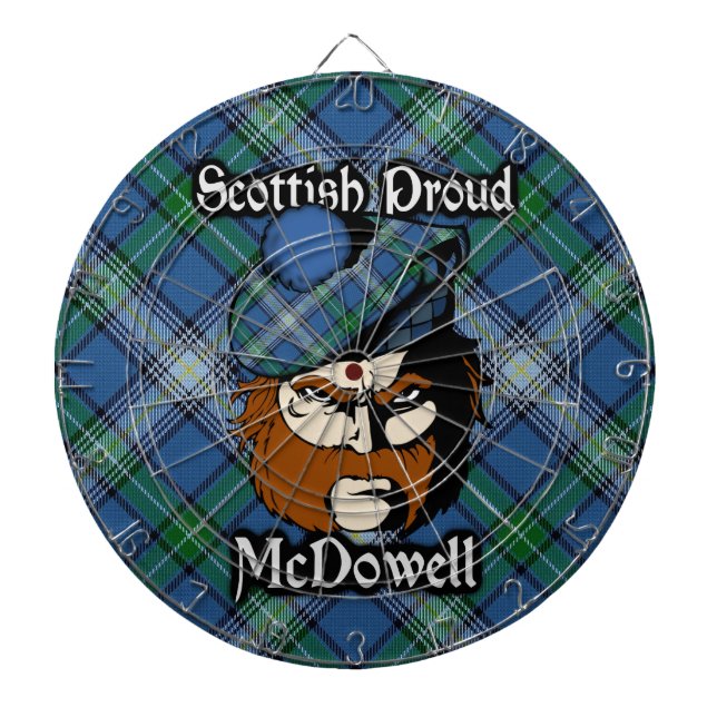Tablero Dardos Dartboard escocês do Tartan de McDowell do clã (Frente)