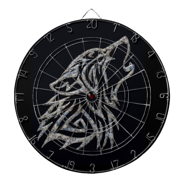 Tablero Dardos Dartboard tribal do lobo (Frente)