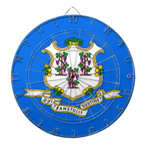 Tablero Dardos Dartboard with Flag of Connecticut, EUA