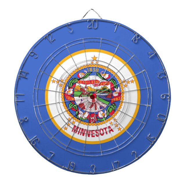 Tablero Dardos Dartboard with Flag of Minnesota, EUA (Frente)