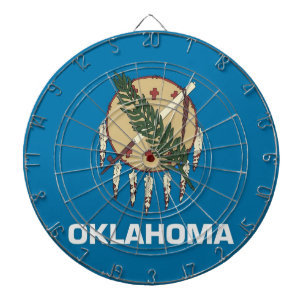 Tablero Dardos Dartboard with Flag of Oklahoma, EUA