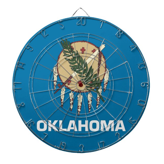 Tablero Dardos Dartboard with Flag of Oklahoma, EUA (Frente)
