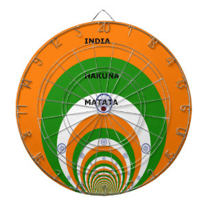 Tablero Dardos Design de Cores de Bandeiras Nacionais da Índia. H