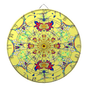 Tablero Dardos Design de damasco floral colorido brilhante