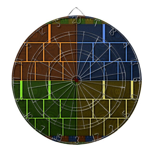 Tablero Dardos Design geométrica maravilhosa da cor do arco-íris (Frente)
