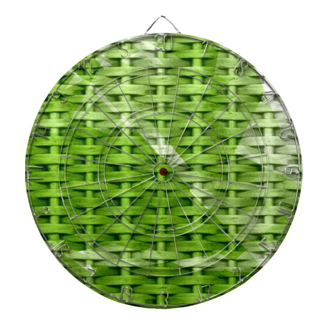 Tablero Dardos Design gráfico de wickart verde retrô (Frente)
