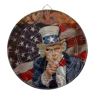 Tablero Dardos Design patriótico da bandeira de Steampunk Sam