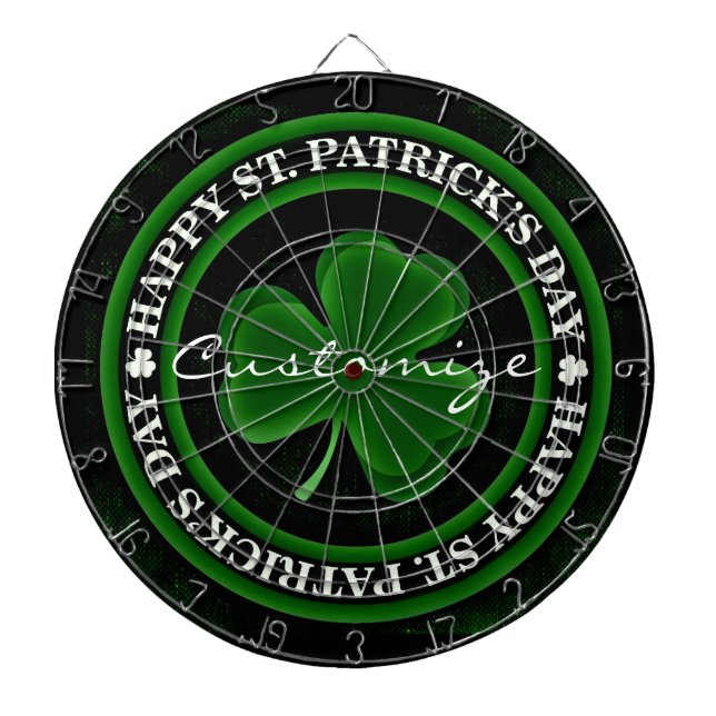 Tablero Dardos Dia de São Patrício Shamrock verde (Frente)