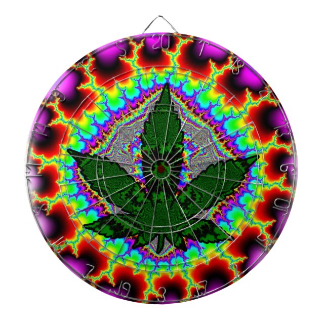 Tablero Dardos Divertimento louco Rasta da erva daninha do fumo (Frente)