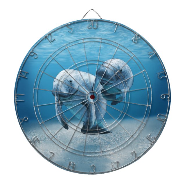 Tablero Dardos Dois peixes-boi que nadam (Frente)