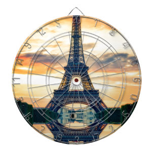 Tablero Dardos Eiffel Tower Paris Evening European Viagem