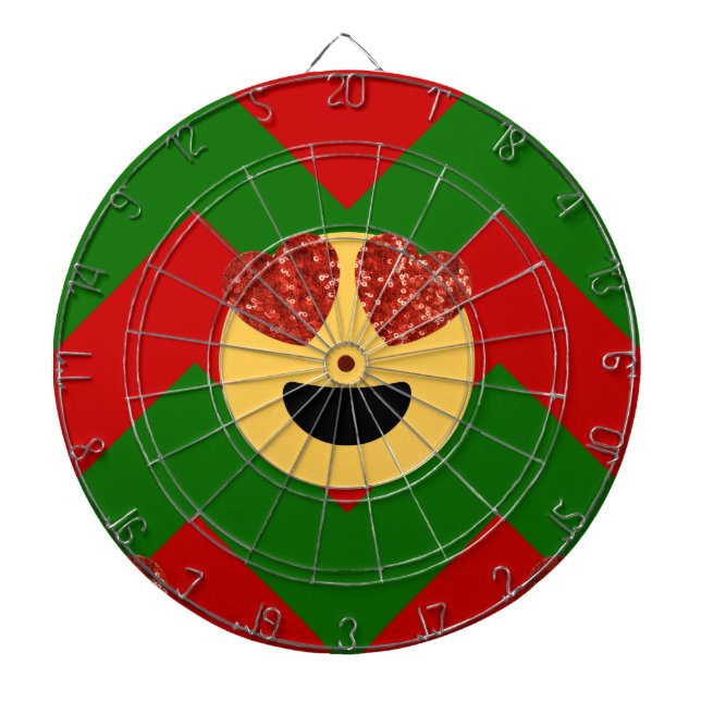 Tablero Dardos emoji do coração de natal (Frente)