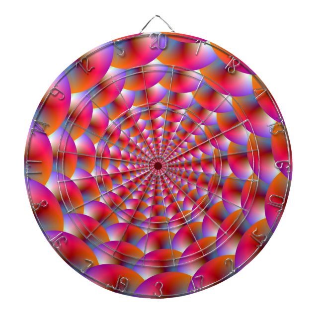 Tablero Dardos Espiral das Esferas em Rosa e Violeta (Frente)