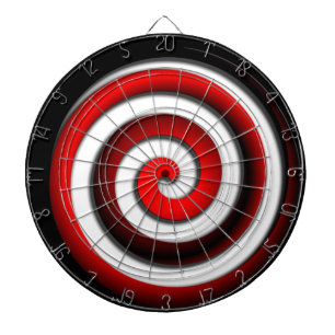 Tablero Dardos Espiral hipnótica vermelha