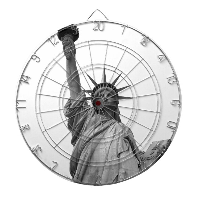 Tablero Dardos Estátua Negra e Branca da Liberdade (Frente)
