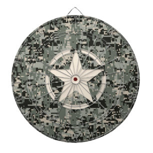 Tablero Dardos Estêncil Estrela na Camuflagem Digital