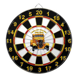 Tablero Dardos Estrada amarela com design de folha preta dourada