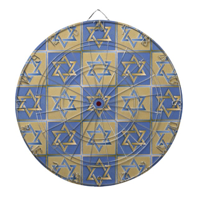 Tablero Dardos Estrela Azul Dourada de David Art Panels (Frente)