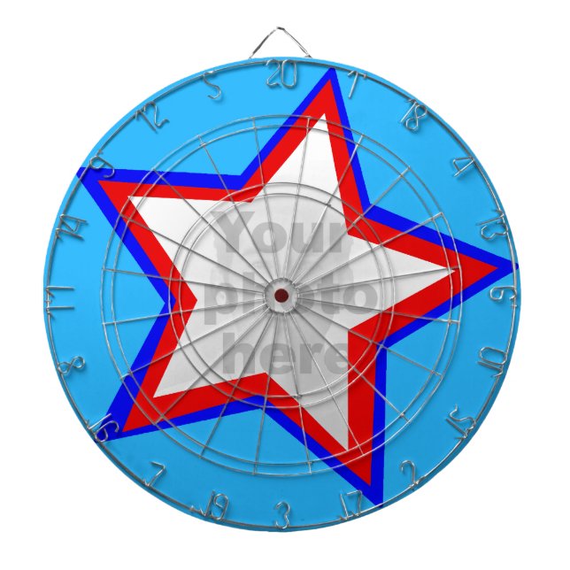 Tablero Dardos Estrela divertida vermelha e azul adicione seu pró (Frente)