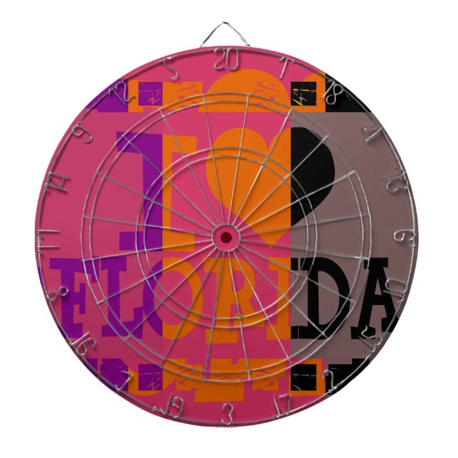 Tablero Dardos Eu amo a Flórida - Pop art 2 (Frente)