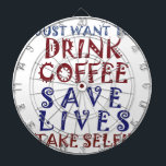 Tablero Dardos Eu só quero tomar café Salve vidas<br><div class="desc">Energize o seu espaço com o nosso Impressão de Texto Negrito "Eu só quero beber café, salvar vidas e tirar seletas". Dê à sua casa ou escritório um toque de humor e motivação através do nosso impressão de texto ousado "Eu só quero beber café, salvar vidas e tirar selaques", disponível...</div>