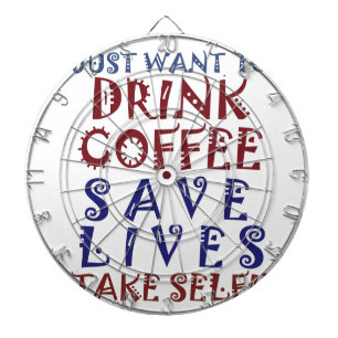 Tablero Dardos Eu só quero tomar café Salve vidas