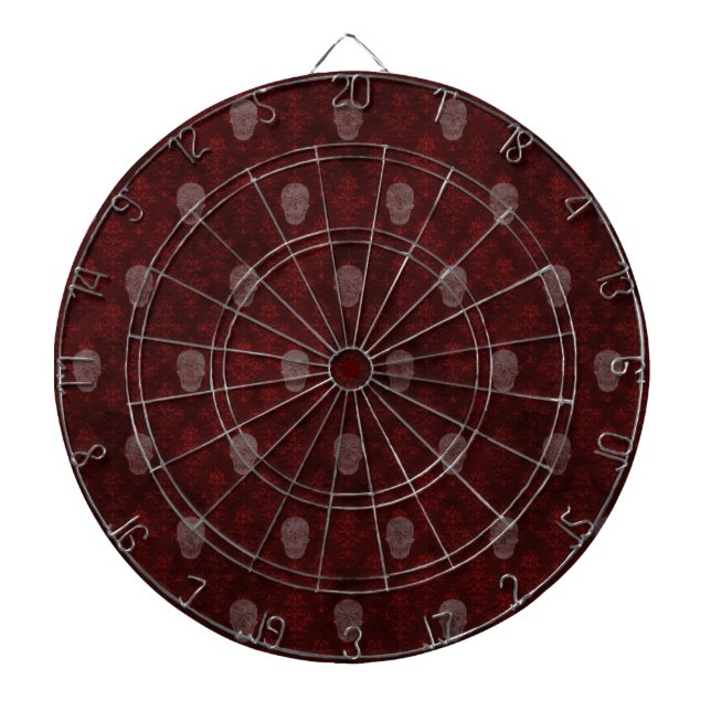 Tablero Dardos Falln Victorian Skulls Red (Frente)