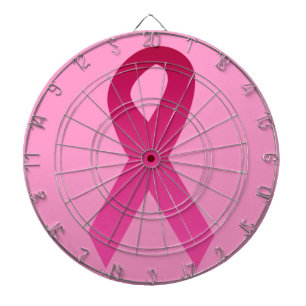 Tablero Dardos Fita do rosa da consciência do cancro da mama