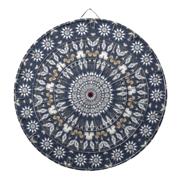 Tablero Dardos Floco de neve azul Caleidoscópio (Frente)