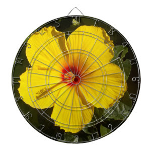 Tablero Dardos Flor de Hibiscus Amarelo