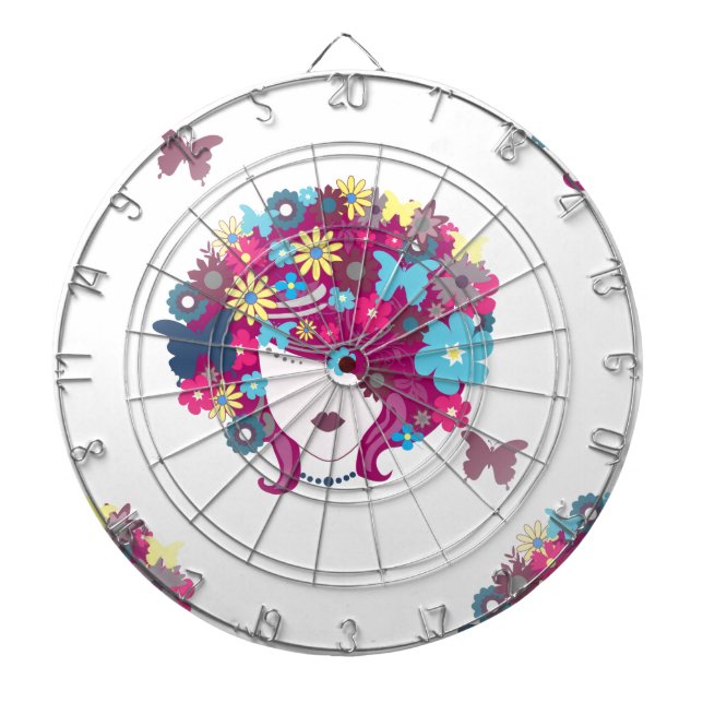 Tablero Dardos floral afro (Frente)