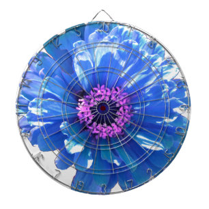 Tablero Dardos Foto floral azul-margarida